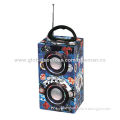 Portable Wooden Speaker with Disco Light and FM, 4 Ohms ImpedanceNew